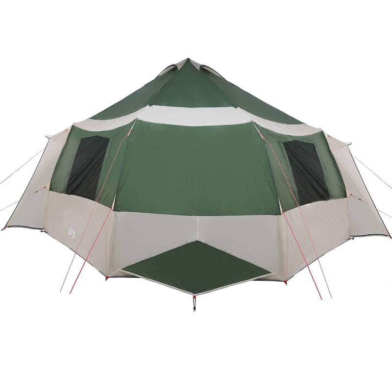 Sport si Outdoor - Camping - Corturi camping - Cort cabina cu acoperis Verde si alb 405 x 405 x 273 cm - Infinity.ro