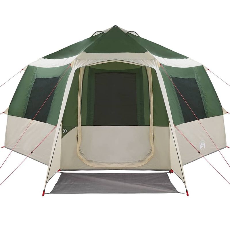 Sport si Outdoor - Camping - Corturi camping - Cort cabina cu acoperis Verde si alb 405 x 405 x 273 cm - Infinity.ro