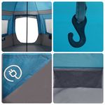 Sport si Outdoor - Camping - Corturi camping - Cort cabina cu acoperis Albastru si Gri 405 x 405 x 273 cm - Infinity.ro