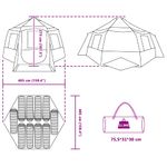 Sport si Outdoor - Camping - Corturi camping - Cort cabina cu acoperis Albastru si Gri 405 x 405 x 273 cm - Infinity.ro