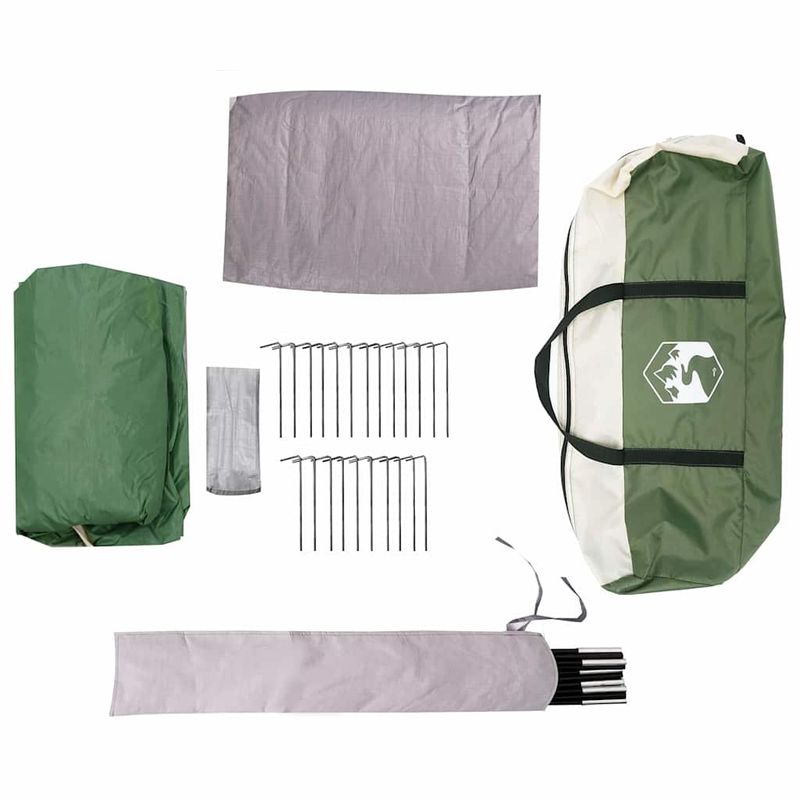Sport si Outdoor - Camping - Corturi camping - Cort cabina cu acoperis cu depozitare Verde 425 x 396 x 222 cm - Infinity.ro