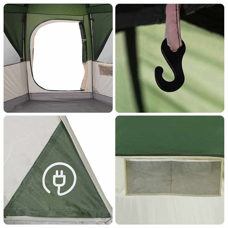 Sport si Outdoor - Camping - Corturi camping - Cort cabina cu acoperis Verde si alb 320 x 320 x 203 cm - Infinity.ro