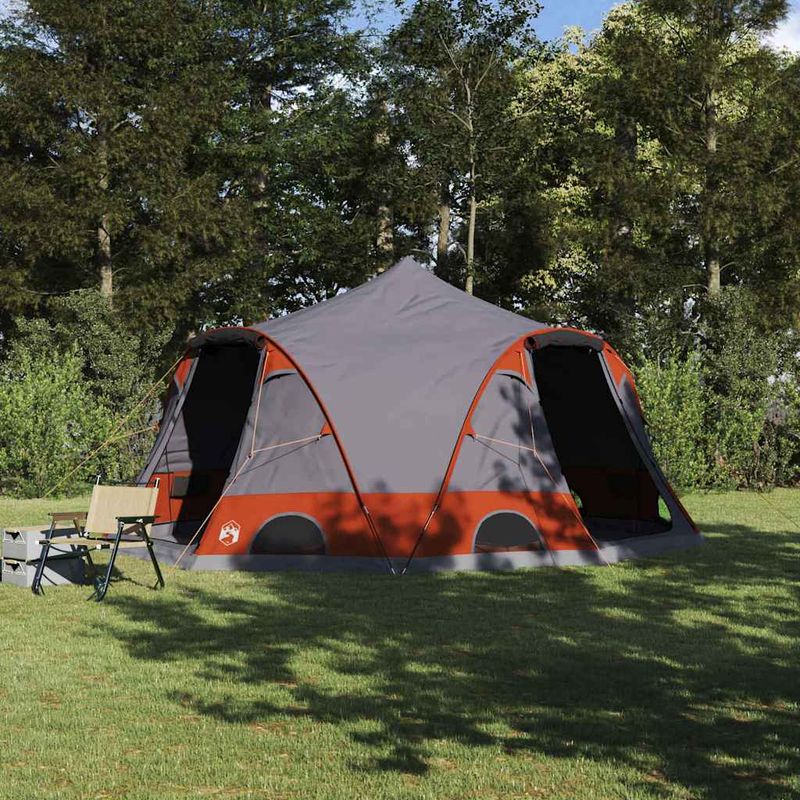 Sport si Outdoor - Camping - Corturi camping - Cort cu dome cu acoperis Gri si Portocalie 505 x 450 x 248 cm - Infinity.ro