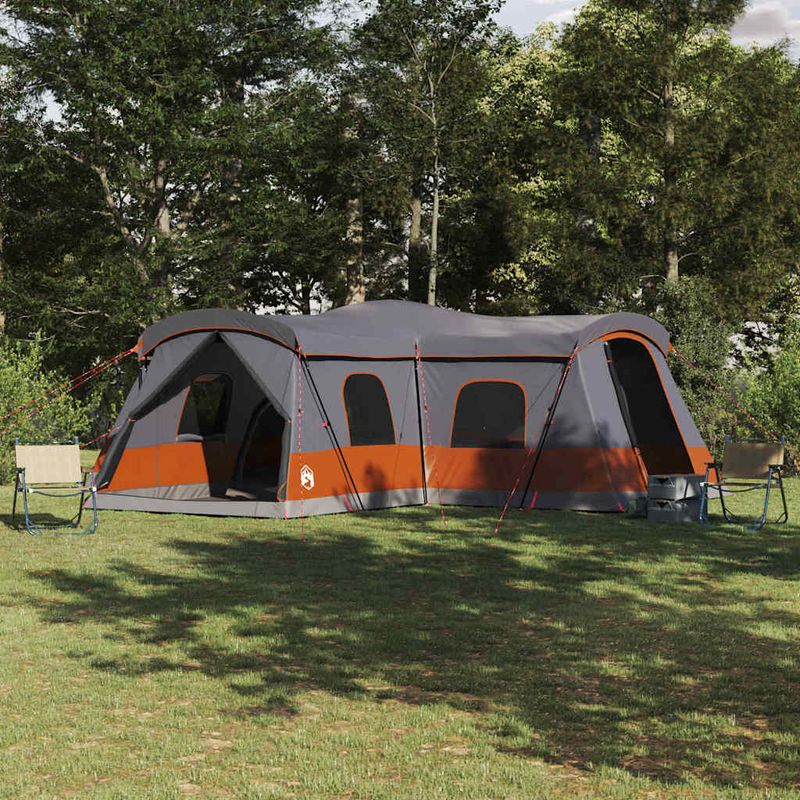 Sport si Outdoor - Camping - Corturi camping - Cort cu acoperis Gri si Portocalie 680 x 510 x 210 cm - Infinity.ro