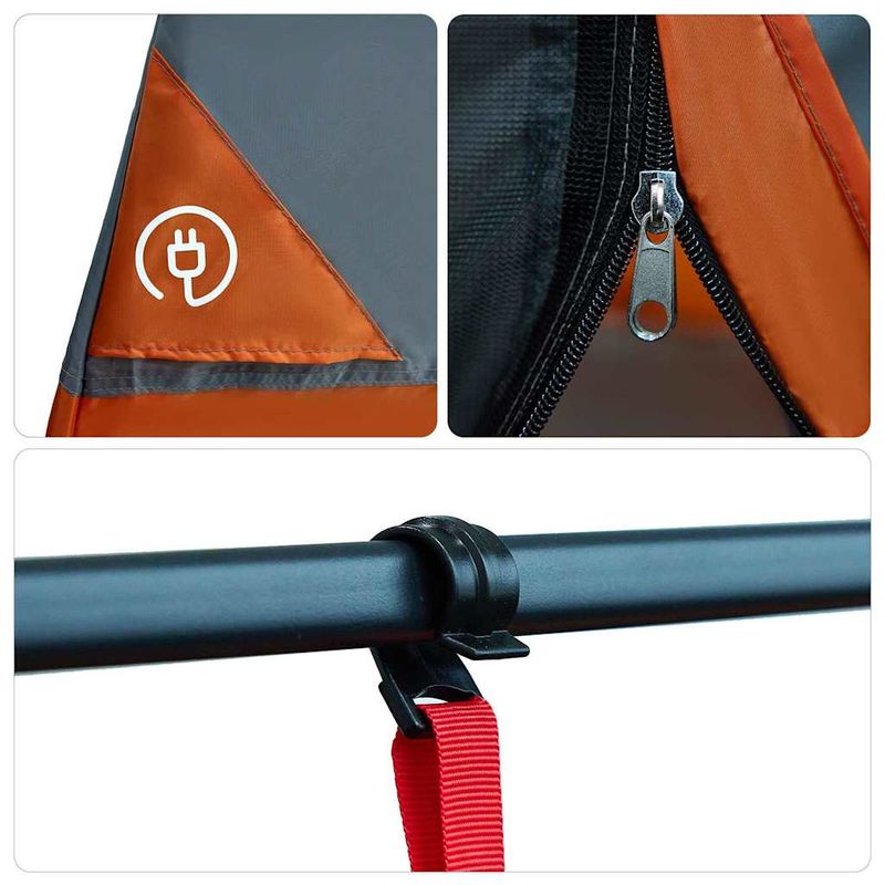 Sport si Outdoor - Camping - Corturi camping - Cort cu acoperis Altele Gri si Portocaliu si Negru 280 x 220 x 176 cm - Infinity.ro