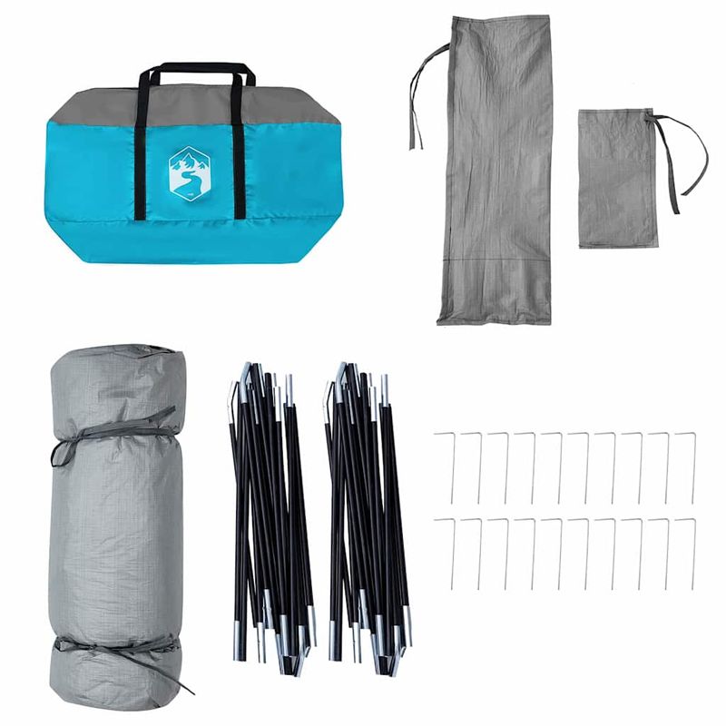 Sport si Outdoor - Camping - Corturi camping - Cort cu acoperis Altele cu aerisire de aer Albastru si Negru 520 x 520 x 190 cm - Infinity.ro