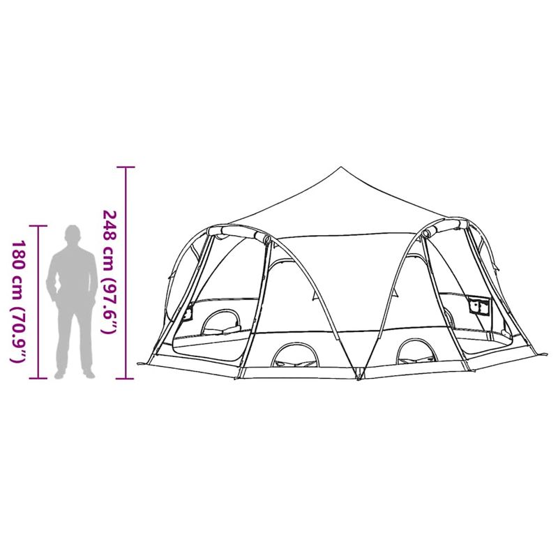 Sport si Outdoor - Camping - Corturi camping - Cort cu dome cu acoperis Gri si Portocalie 505 x 450 x 248 cm - Infinity.ro