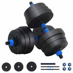 Sport si Outdoor - Fitness - Greutati si echipament - Kituri, gantere si dumbell - Set de Haltere 2 in 1 Negru si Albastru 121 x 19,5 x 19,5 cm - Infinity.ro