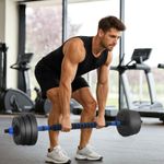 Sport si Outdoor - Fitness - Greutati si echipament - Kituri, gantere si dumbell - Set de Haltere 2 in 1 Negru si Albastru 121 x 19,5 x 19,5 cm - Infinity.ro
