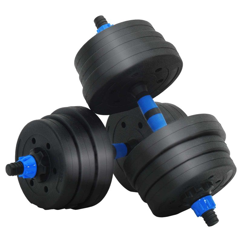 Sport si Outdoor - Fitness - Greutati si echipament - Kituri, gantere si dumbell - Set de Haltere 2 in 1 Negru si Albastru 121 x 19,5 x 19,5 cm - Infinity.ro