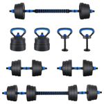 Sport si Outdoor - Fitness - Greutati si echipament - Greutati - Set de Haltere 4 in 1 Negru si Albastru 121 x 19,5 x 19,5 cm - Infinity.ro