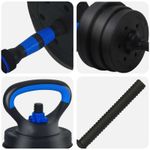 Sport si Outdoor - Fitness - Greutati si echipament - Greutati - Set de Haltere 4 in 1 Negru si Albastru 121 x 19,5 x 19,5 cm - Infinity.ro