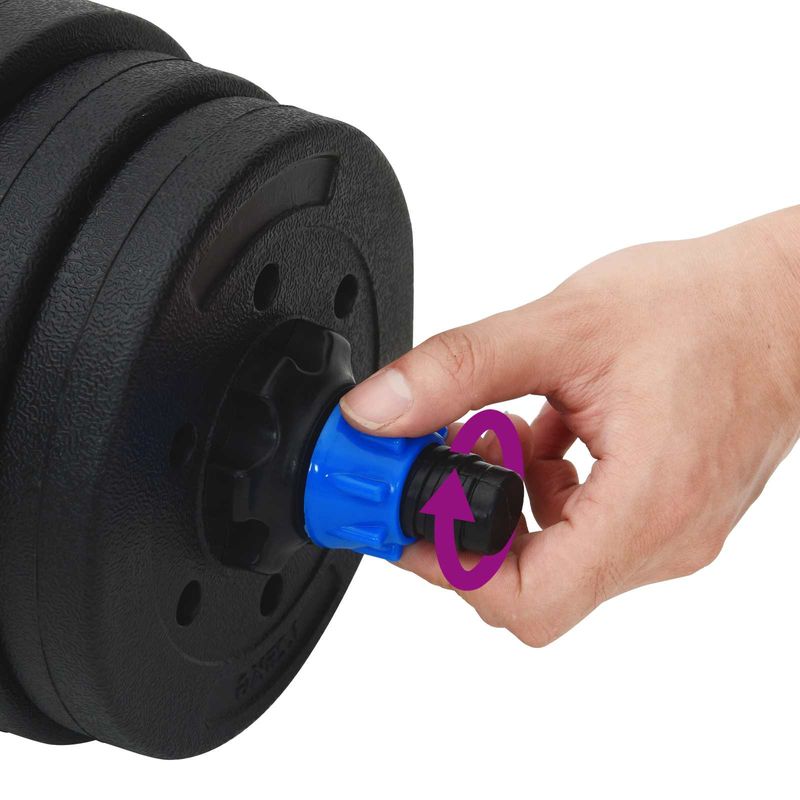 Sport si Outdoor - Fitness - Greutati si echipament - Greutati - Set de Haltere 4 in 1 Negru si Albastru 121 x 19,5 x 19,5 cm - Infinity.ro