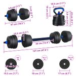 Sport si Outdoor - Fitness - Greutati si echipament - Greutati - Set de Haltere 4 in 1 Negru si Albastru 121 x 19,5 x 19,5 cm - Infinity.ro