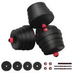 Sport si Outdoor - Fitness - Greutati si echipament - Greutati - Set de Haltere 2 in 1 Negru si rosu 121 x 19,5 x 19,5 cm - Infinity.ro