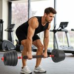 Sport si Outdoor - Fitness - Greutati si echipament - Greutati - Set de Haltere 4 in 1 Negru si rosu 121 x 19,5 x 19,5 cm - Infinity.ro