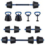Sport si Outdoor - Fitness - Greutati si echipament - Greutati - Set de Haltere 4 in 1 Negru si Albastru 121 x 19,5 x 19,5 cm - Infinity.ro