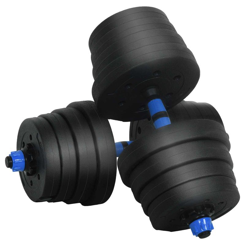Sport si Outdoor - Fitness - Greutati si echipament - Greutati - Set de Haltere 4 in 1 Negru si Albastru 121 x 19,5 x 19,5 cm - Infinity.ro