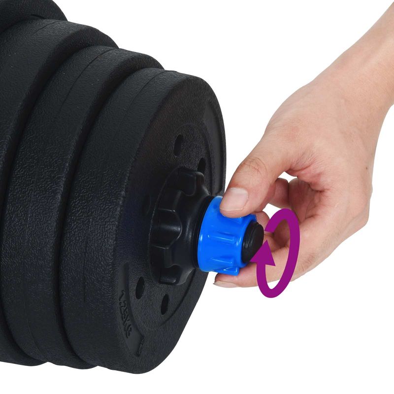 Sport si Outdoor - Fitness - Greutati si echipament - Greutati - Set de Haltere 4 in 1 Negru si Albastru 121 x 19,5 x 19,5 cm - Infinity.ro