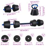 Sport si Outdoor - Fitness - Greutati si echipament - Greutati - Set de Haltere 4 in 1 Negru si Albastru 121 x 19,5 x 19,5 cm - Infinity.ro