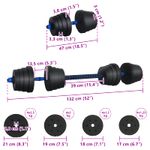 Sport si Outdoor - Fitness - Greutati si echipament - Greutati - Set de Haltere 2 in 1 Negru si Albastru 121 x 19,5 x 19,5 cm - Infinity.ro