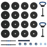 Sport si Outdoor - Fitness - Greutati si echipament - Greutati - Set de Haltere 4 in 1 Negru si Albastru 121 x 19,5 x 19,5 cm - Infinity.ro