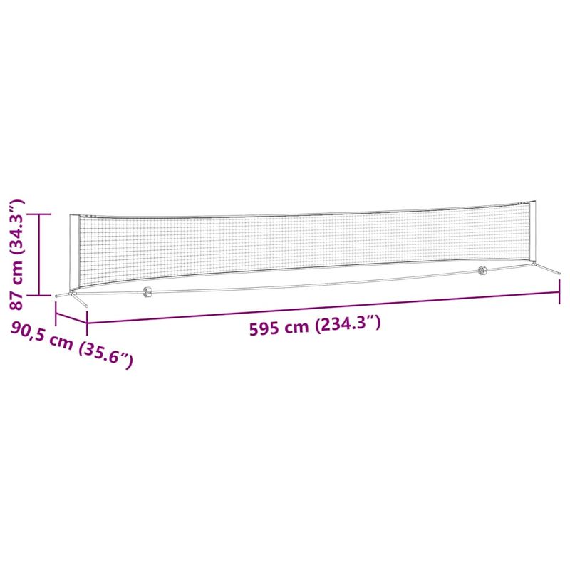 Sport si Outdoor - Sporturi cu paleta - Tenis - Echipamente de tenis - Retea de tenis Negru si rosu 595 x 90.5 x 87 cm Poliester - Infinity.ro