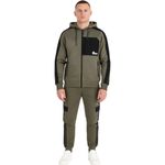 Fashion, accesorii si bijuterii - Barbati - Imbracaminte - Treninguri barbati - Trening barbati Just Emporio cu gluga si fermoar S Kaki - Infinity.ro