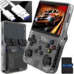 PC, gaming si accesorii - Gaming - Console gaming - Consola portabila retro R36S, 64GB, peste 15000 jocuri clasice preinstalate, ecran IPS 3.5” HD, joystick dual 3D - Infinity.ro