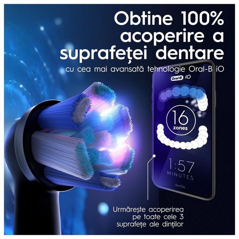 Ingrijire personala si Cosmetice - Igiena dentara - Periute de dinti electrice - Set cadou periuta de dinti electrica Oral-B iO9 + 2 capete de periaj cu Tehnologie Magnetica si Micro-Vibratii - Infinity.ro