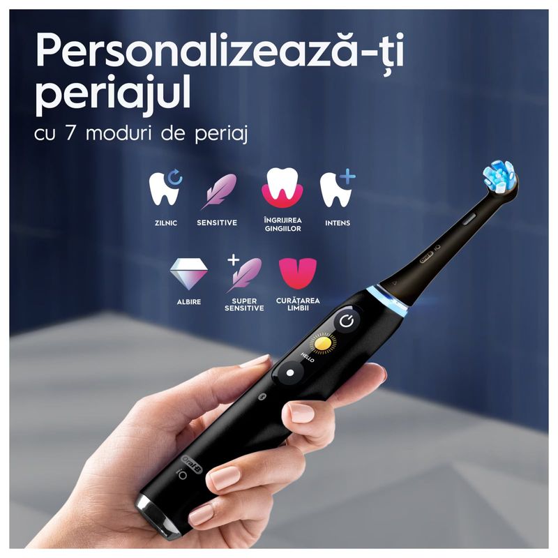Ingrijire personala si Cosmetice - Igiena dentara - Periute de dinti electrice - Set cadou periuta de dinti electrica Oral-B iO9 + 2 capete de periaj cu Tehnologie Magnetica si Micro-Vibratii - Infinity.ro