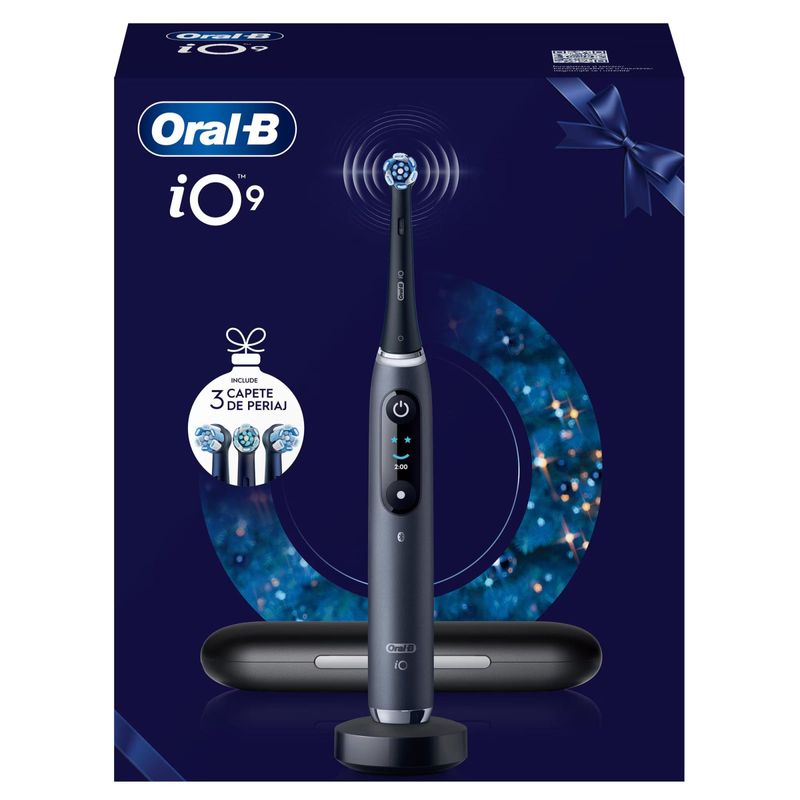 Ingrijire personala si Cosmetice - Igiena dentara - Periute de dinti electrice - Set cadou periuta de dinti electrica Oral-B iO9 + 2 capete de periaj cu Tehnologie Magnetica si Micro-Vibratii - Infinity.ro