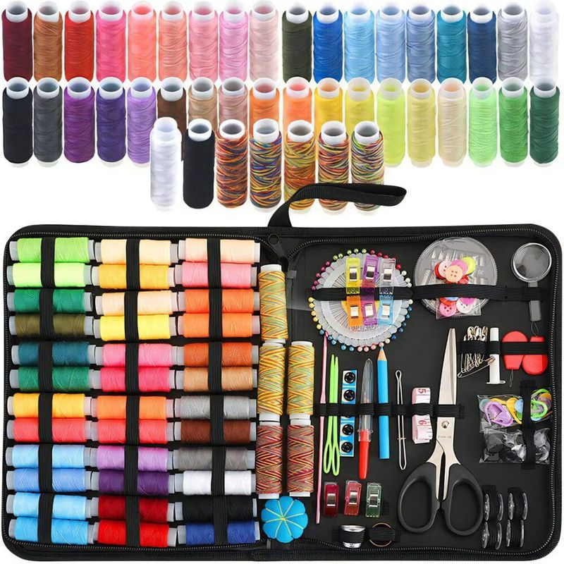Casa si Gradina - Decoratiuni - DIY - Articole mercerie - Trusa de Croitorie DexXer, Ace Cusut, Papiote Colorate, Foarfeca, Geanta transport si Accesorii, 226 Piese - Infinity.ro
