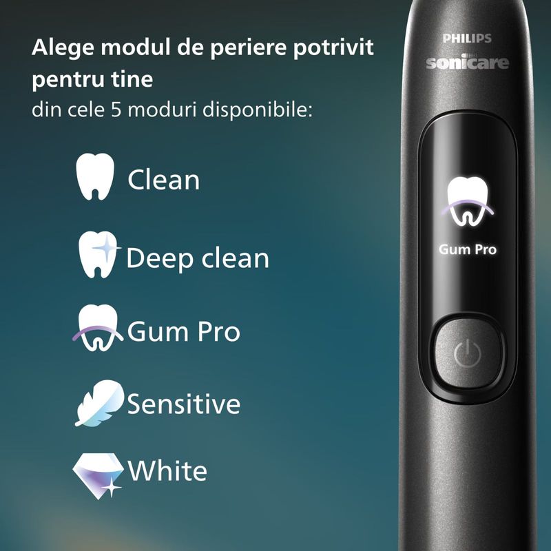 Ingrijire personala si Cosmetice - Igiena dentara - Periute de dinti electrice - Periuta de dinti electrica Philips Sonicare HX3792/11, cu display, 5 moduri de periere, senzor de presiune vizual - Infinity.ro