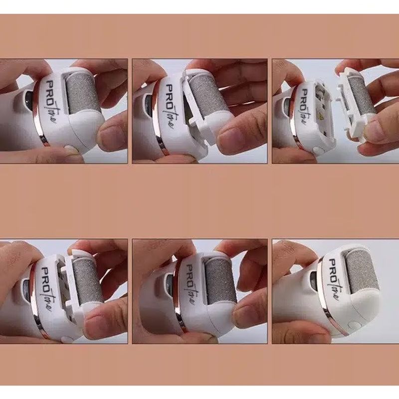 Ingrijire personala si Cosmetice - Manichiura si pedichiura - Truse manichiura si pedichiura - Set Pila electrica pentru talpi si calcaie, PROtone, Display digital, Acumulator 1200 mAh, Incarcare USB, Impermeabil - Infinity.ro