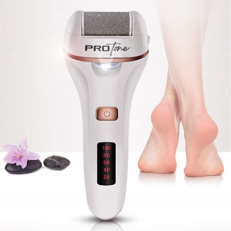 Ingrijire personala si Cosmetice - Manichiura si pedichiura - Truse manichiura si pedichiura - Set Pila electrica pentru talpi si calcaie, PROtone, Display digital, Acumulator 1200 mAh, Incarcare USB, Impermeabil - Infinity.ro