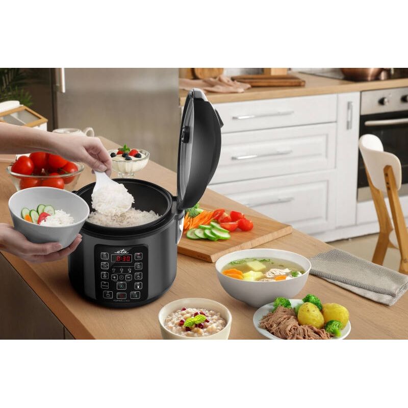 Electronice si Electrocasnice - Electrocasnice bucatarie - Aparate de gatit & desert - Multicooker - Aparat multifunctional pentru gatit orez ETA Fornellino 8131 90000, 500W, 1.5 litri, 9 programe automate, negru - Infinity.ro