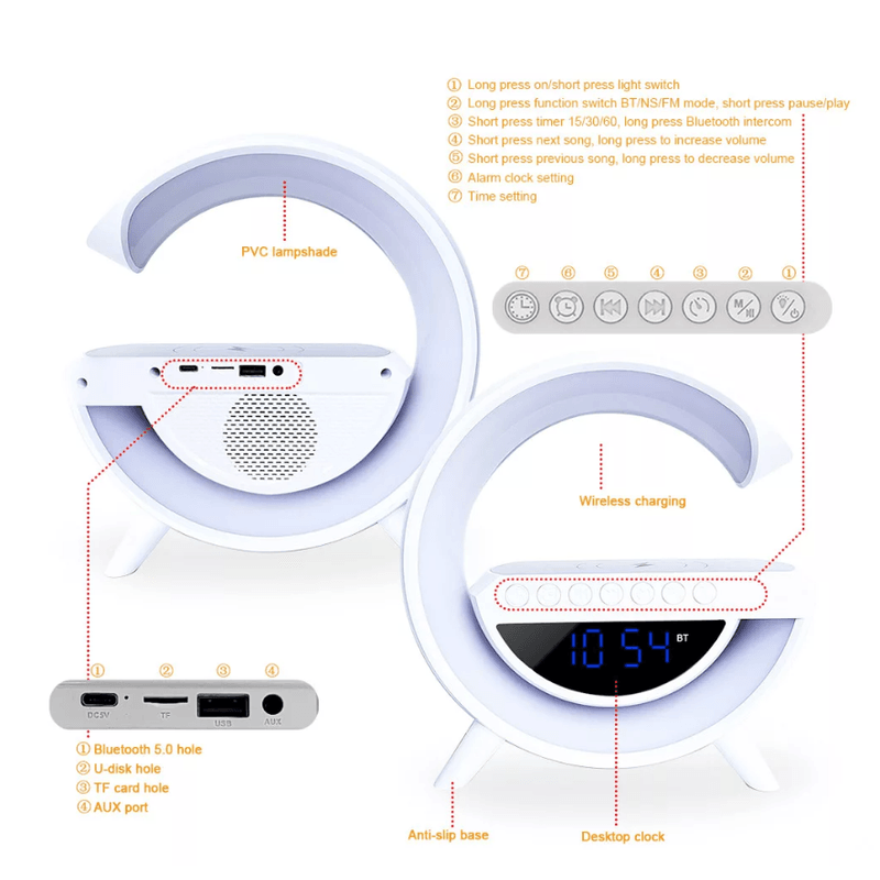 TV, Audio-Video si Foto - Portabile audio - Boxe portabile - Boxa Bluetooth BT3401 LED display incarcare wireless ceas cu alarma - Infinity.ro