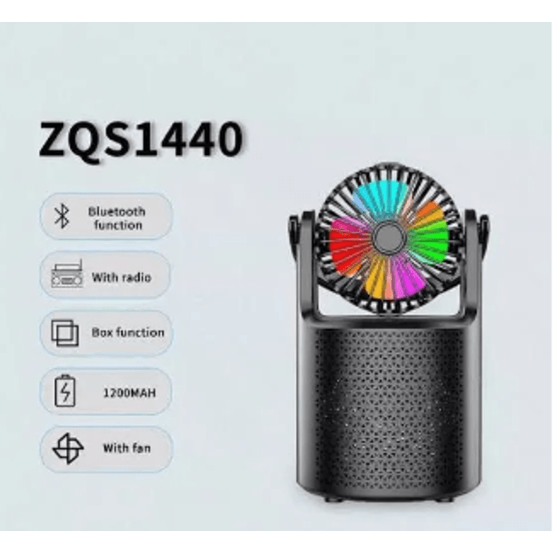 TV, Audio-Video si Foto - Portabile audio - Boxe portabile - Boxa portabila cu bluetooth ZQS1440 si mini ventilator - Infinity.ro