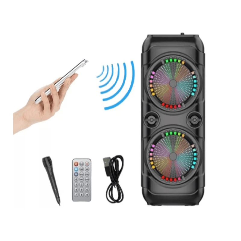 TV, Audio-Video si Foto - Portabile audio - Boxe portabile - Boxa portabila ZQS8229W cu microfon putere 40W baterie 4500mAh LED 2x8inch - Infinity.ro