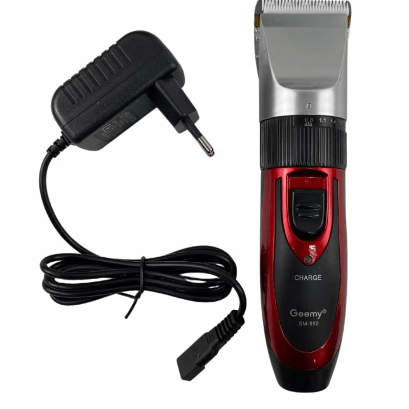 Ingrijire personala si Cosmetice - Aparate & accesorii ingrijire personala - Aparate de ras si tuns - Aparate de tuns - Aparat de tuns Geemy 9 in 1 model GM 550 cu accesorii Rosu - Infinity.ro