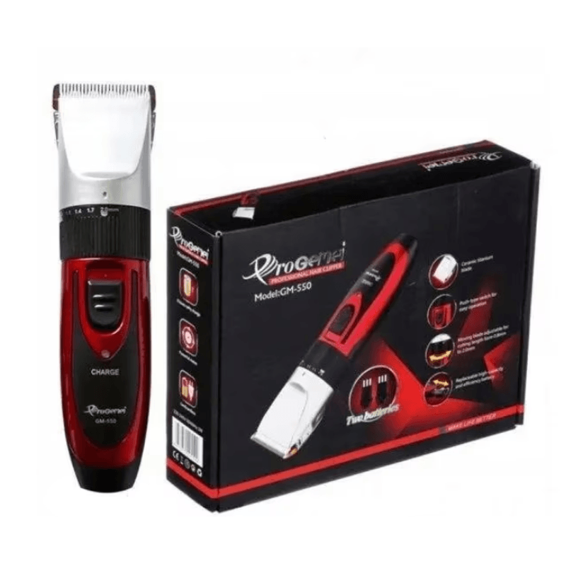 Ingrijire personala si Cosmetice - Aparate & accesorii ingrijire personala - Aparate de ras si tuns - Aparate de tuns - Aparat de tuns Geemy 9 in 1 model GM 550 cu accesorii Rosu - Infinity.ro