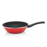 Casa si Gradina - Bucatarie si vesela - Vase pentru gatit - Tigai si seturi - Wok 3.5l Granit Induction rosu emailata Metalac, 28 cm - Infinity.ro