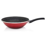 Casa si Gradina - Bucatarie si vesela - Vase pentru gatit - Tigai si seturi - Wok 3.5l Granit Induction rosu emailata Metalac, 28 cm - Infinity.ro