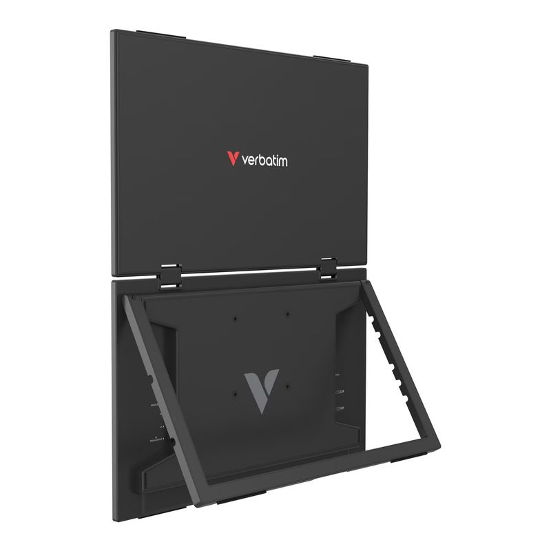 PC, gaming si accesorii - Desktop PC & monitoare - Monitoare - Dual Monitor Verbatim, 15,6", Portabil, FHD (1920 × 1080), IPS, USB-C / Mini HDMI, Negru - Infinity.ro