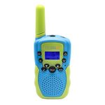 Jucarii, Copii si Bebe - Jucarii si jocuri - Jucarii & jocuri educative - Jucarii interactive - Walkie Talkie Copii Lifenaxx TX-347, 2 Stat. 3km, Lanterna, LCD, Verde/Albastru - Infinity.ro