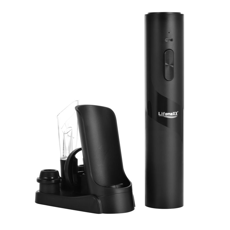 Casa si Gradina - Bucatarie si vesela - Accesorii bar - Tirbusoane si dopuri - Tirbuson electric Lifenaxx LX-064, 2in1, 25W, 300mAh, Negru - Infinity.ro