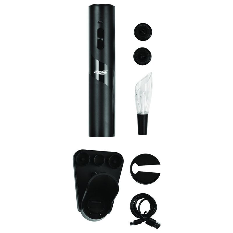 Casa si Gradina - Bucatarie si vesela - Accesorii bar - Tirbusoane si dopuri - Tirbuson electric Lifenaxx LX-064, 2in1, 25W, 300mAh, Negru - Infinity.ro