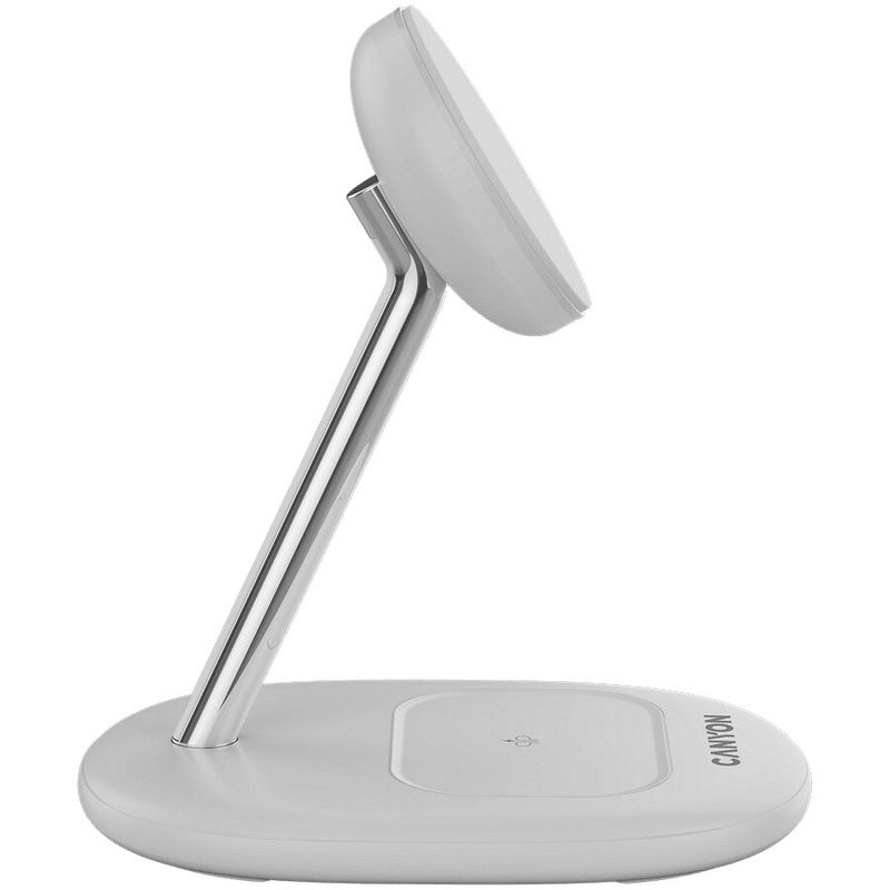 Laptop, Telefoane si Tablete - Telefoane mobile si accesorii - Accesorii Telefoane - Incarcatoare telefoane - Statie de incarcare CANYON, WCS-205 Qi2, 15 W, 2 in 1, fara fir, alb - Infinity.ro