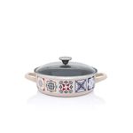 Casa si Gradina - Bucatarie si vesela - Vase pentru gatit - Tigai si seturi - Cratita 3.6l cu capac din sticla Porto Metalac email/24cm/3.6l - Infinity.ro